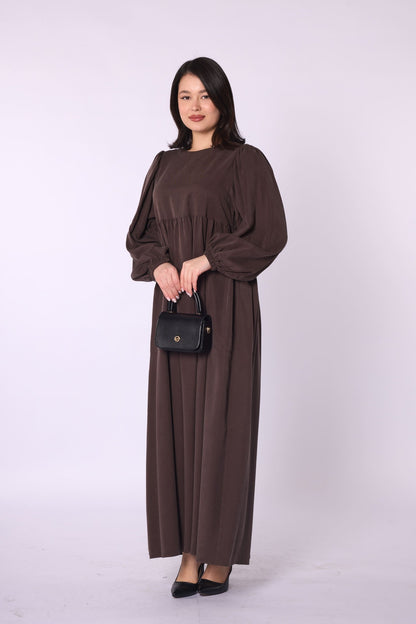 Ruched Detail Pocketed Long Women’s Dress