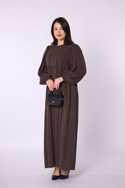 Ruched Detail Pocketed Long Women’s Dress