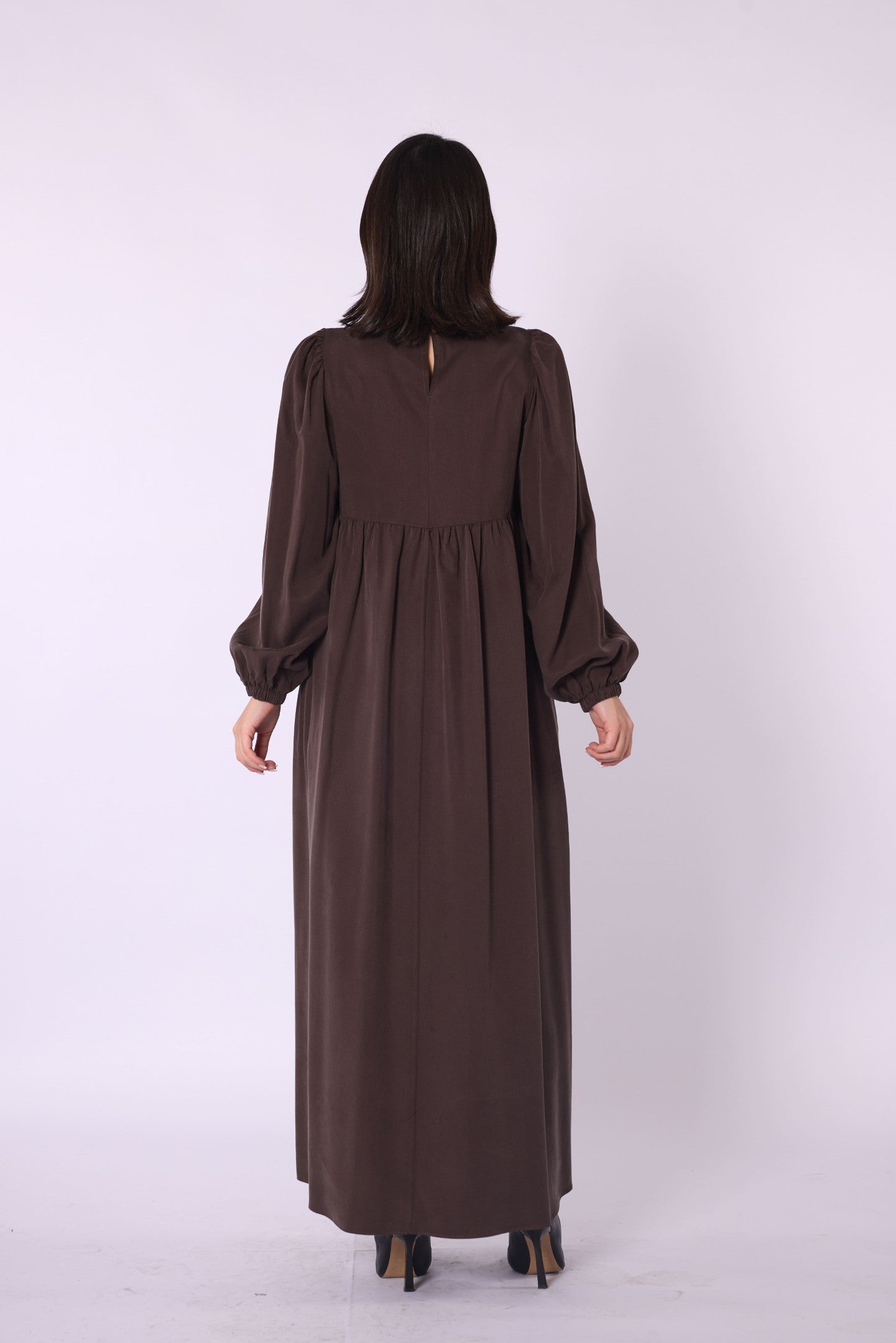 Ruched Detail Pocketed Long Women’s Dress