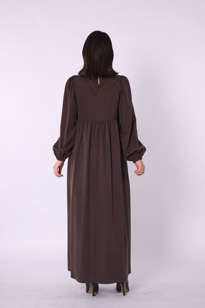 Ruched Detail Pocketed Long Women’s Dress