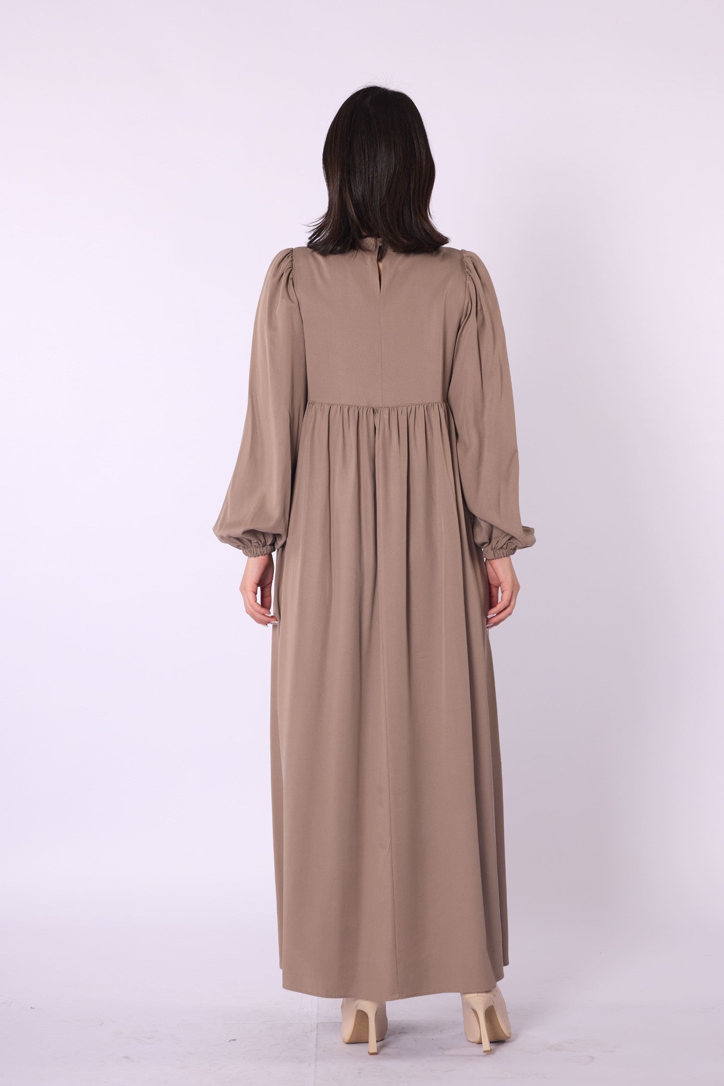 Ruched Detail Pocketed Long Women’s Dress