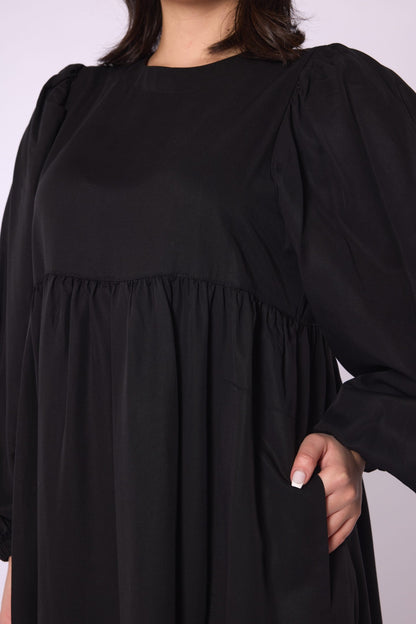 Ruched Detail Pocketed Long Women’s Dress