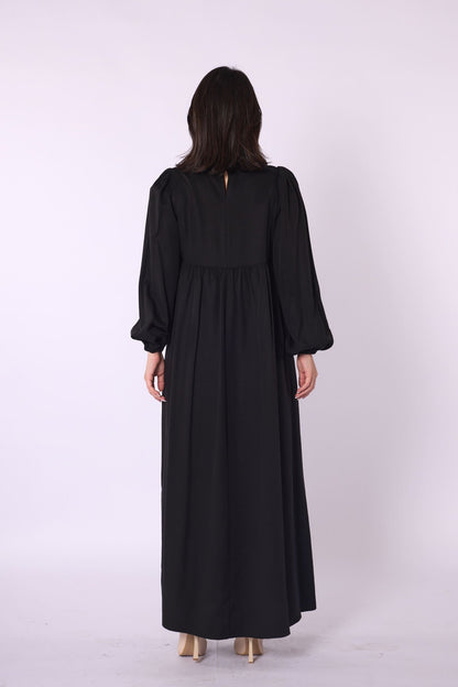 Ruched Detail Pocketed Long Women’s Dress