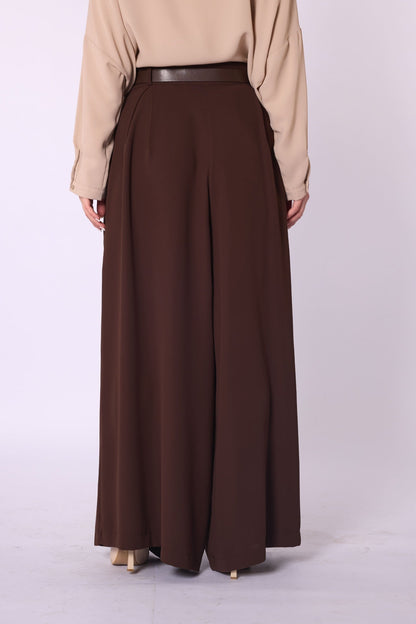 Belted Pleated Palazzo Pants