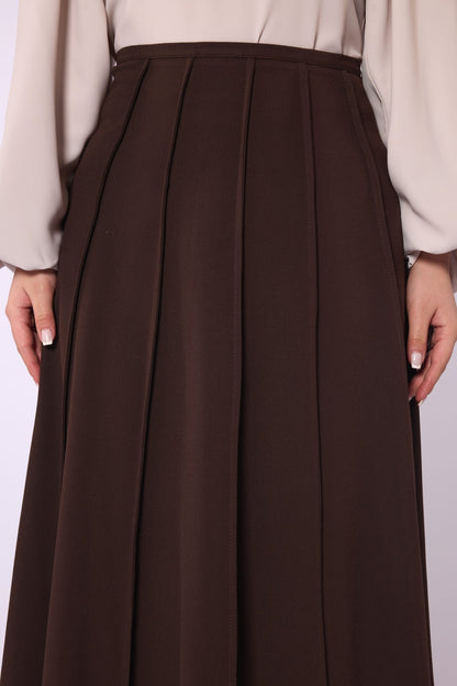Zip-Up Stitch Detail Maxi Skirt