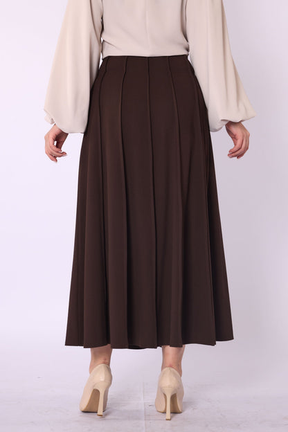 Zip-Up Stitch Detail Maxi Skirt