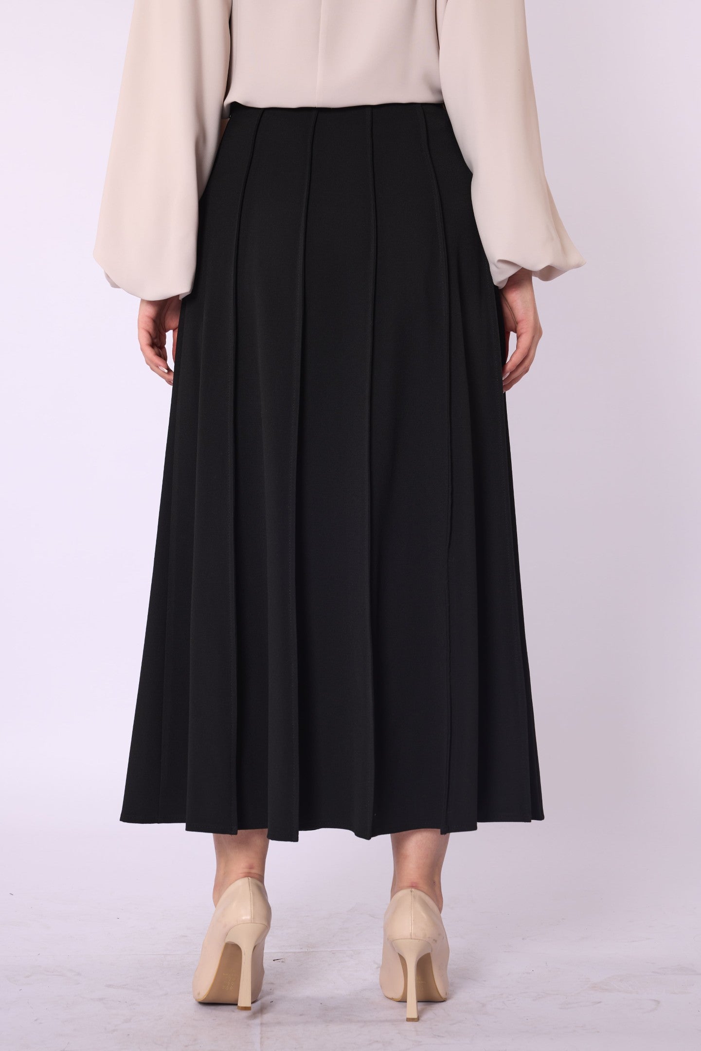 Zip-Up Stitch Detail Maxi Skirt