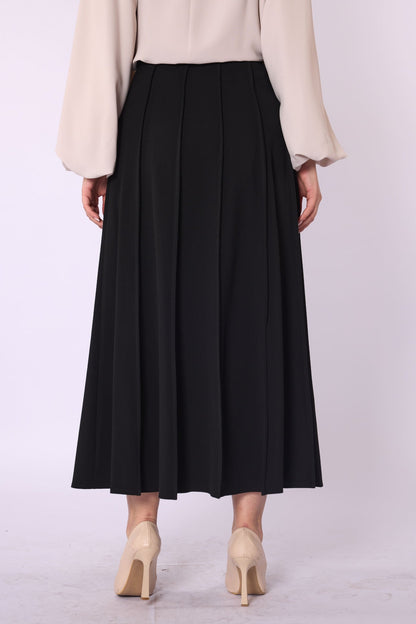 Zip-Up Stitch Detail Maxi Skirt