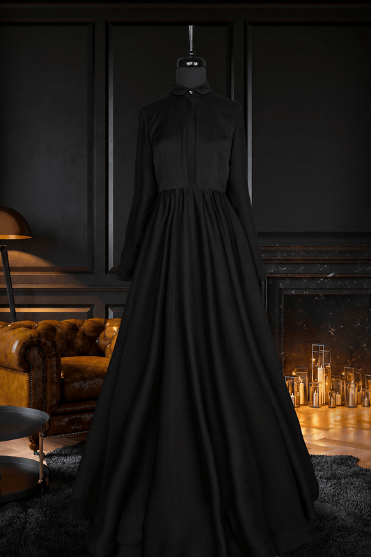 Black French chiffon dress