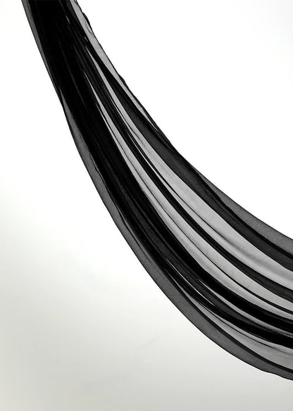 Black Chiffon Silk Hijab
