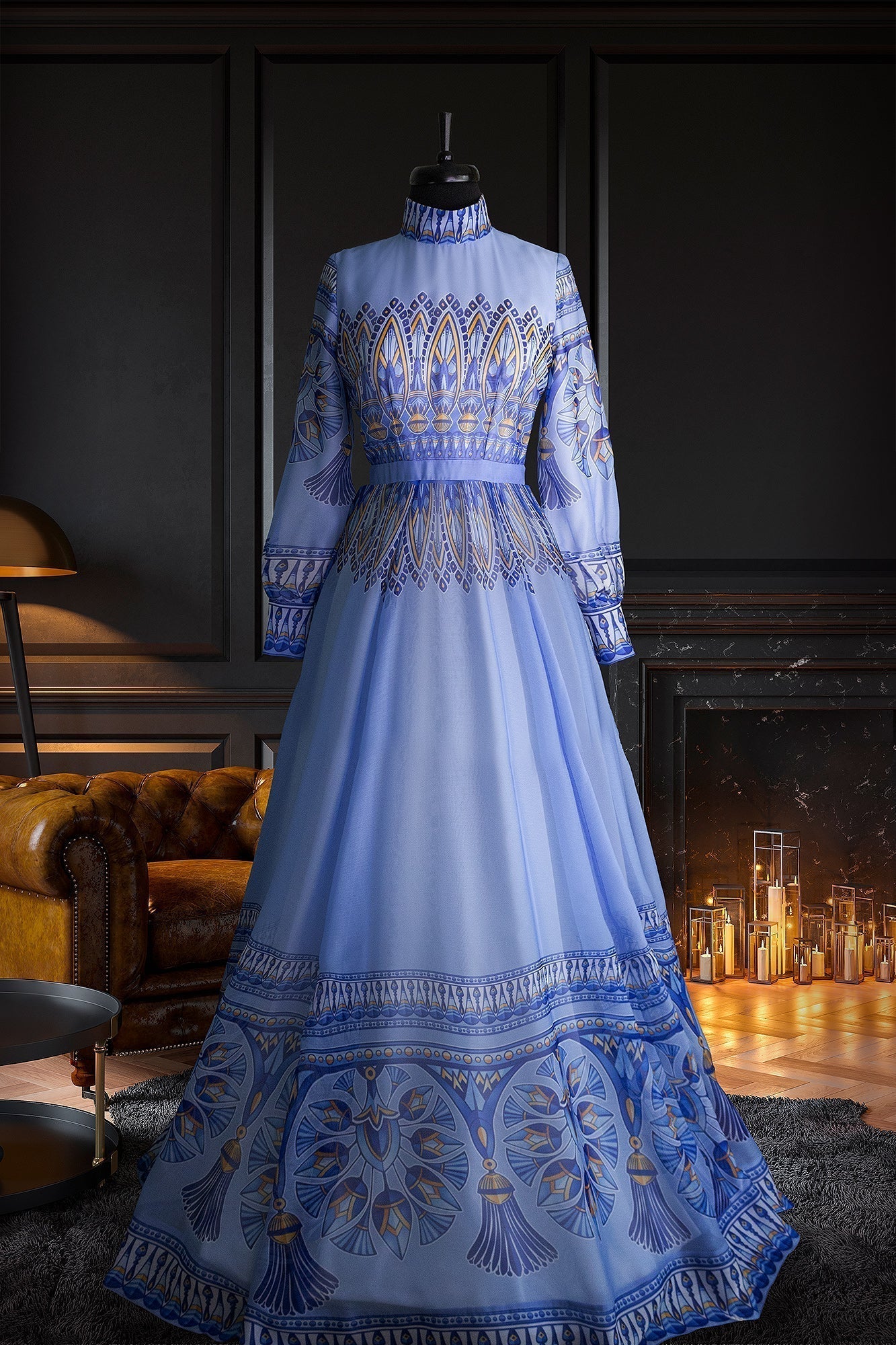 Cameliya Blue Chiffon Dress