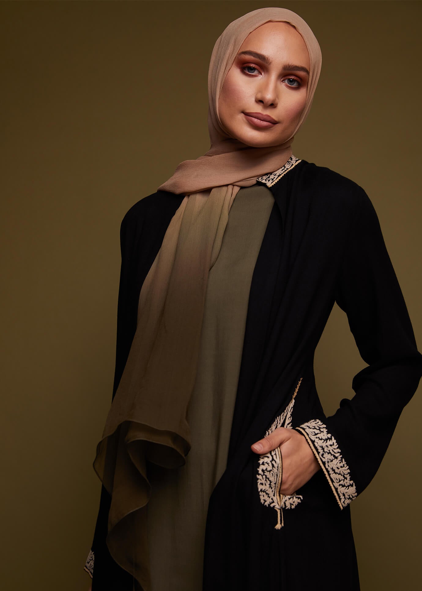 Cypress Open Abaya Black