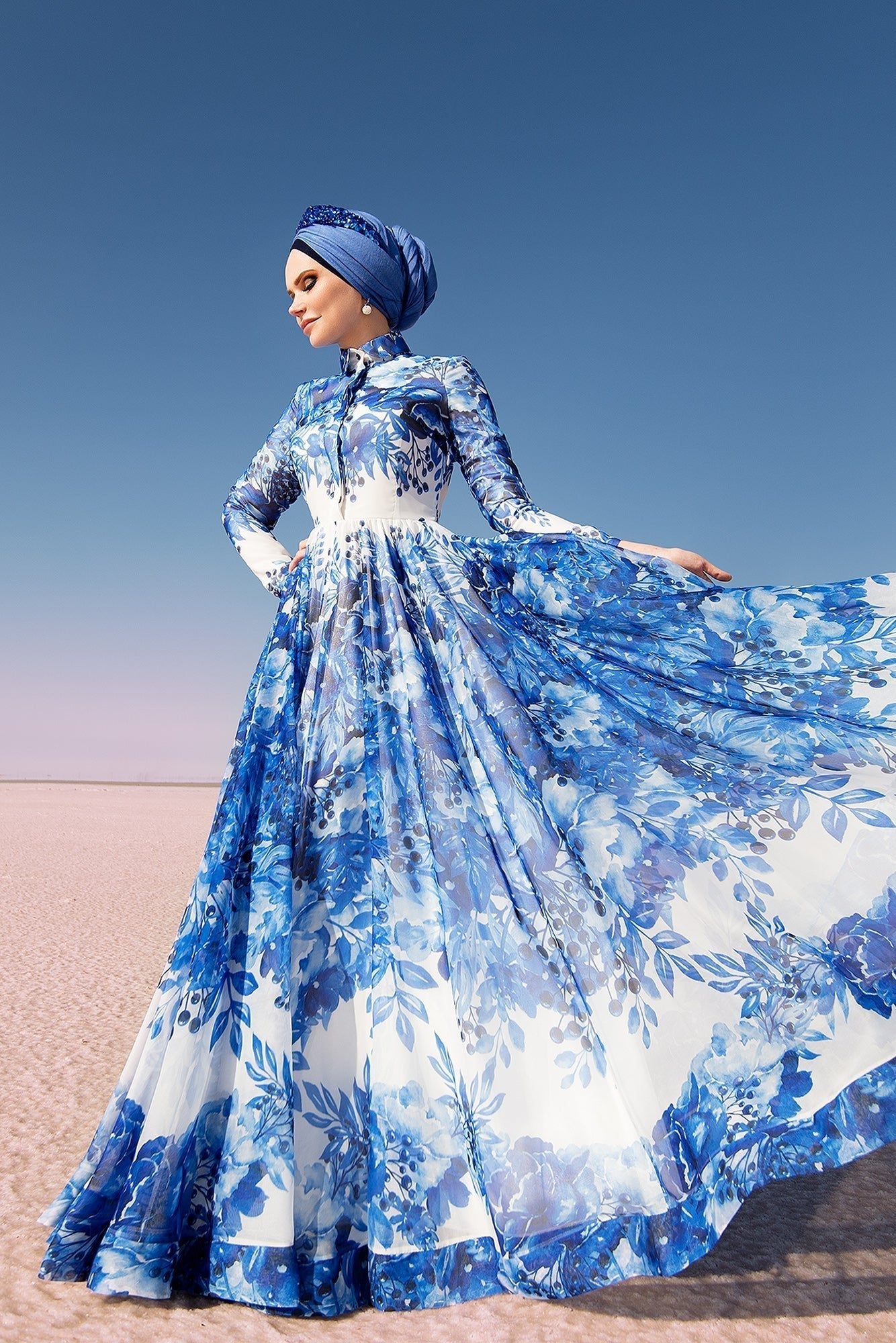 Iceberry Royal Blue Chiffon Dress