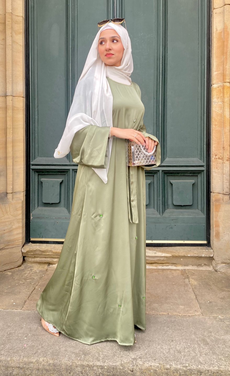 Nina Beaded Satin Abaya