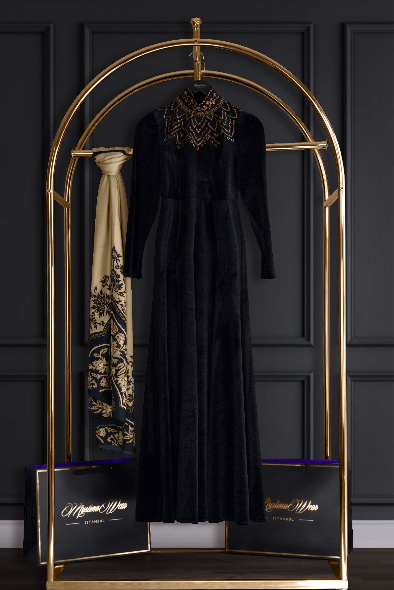 Leyla Muslima velvet dress for women