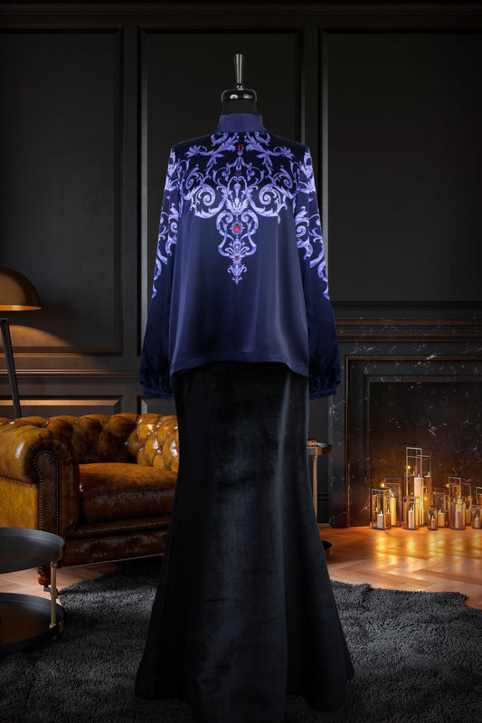 MAJESTY BLOUSE NAVY BLUE