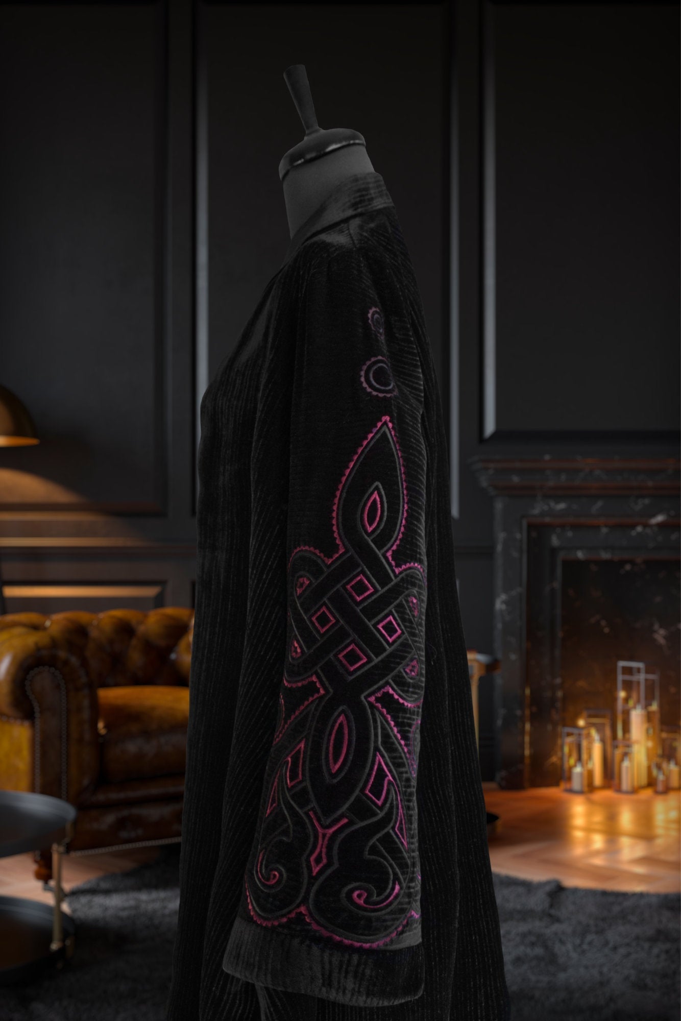 Muslima Black Ruby Velvet Abaya
