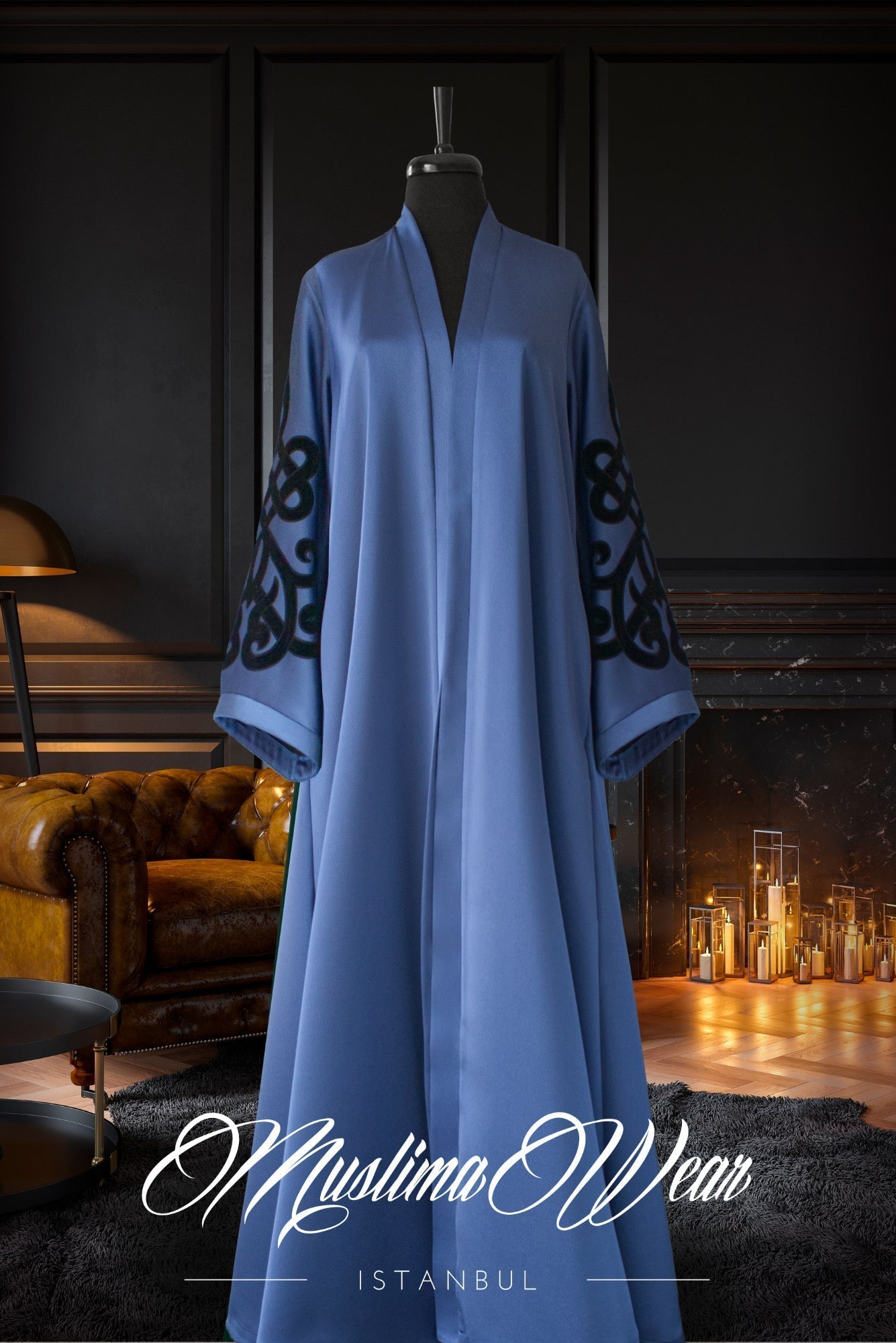 Muslima Silver Blue Abaya