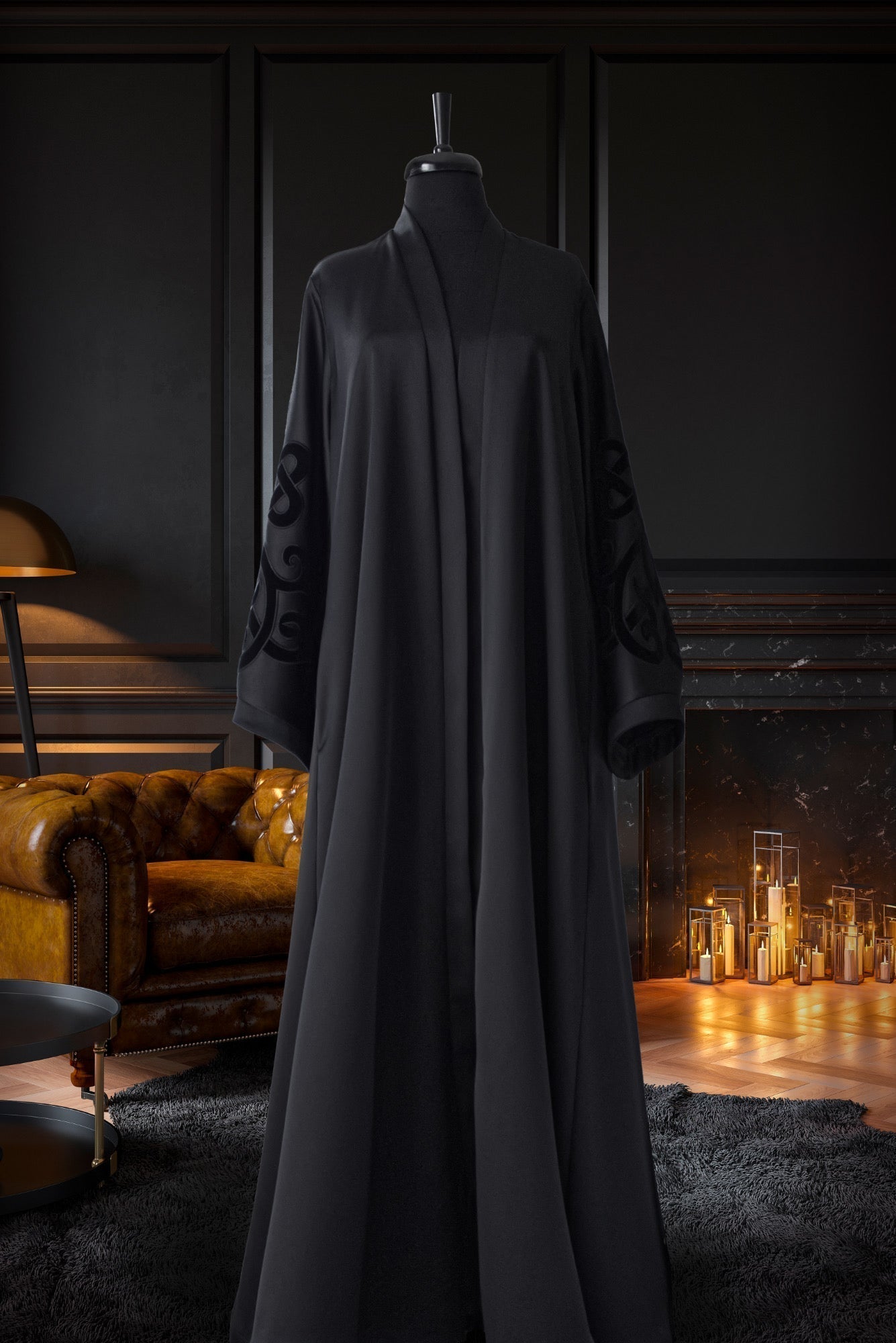 Muslima Trendy Black Abaya