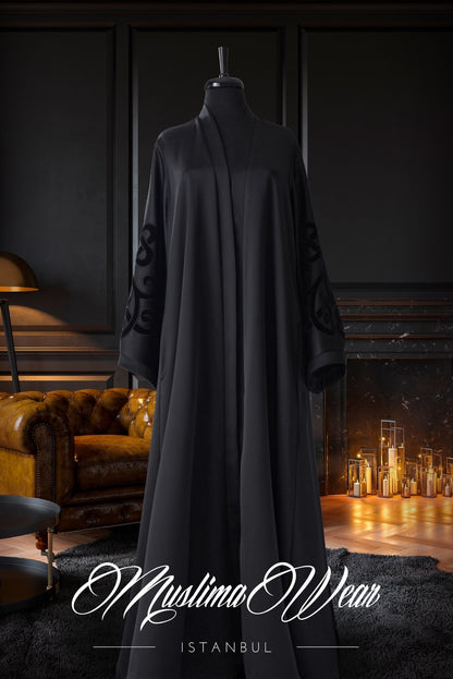 Muslima Trendy Black Abaya