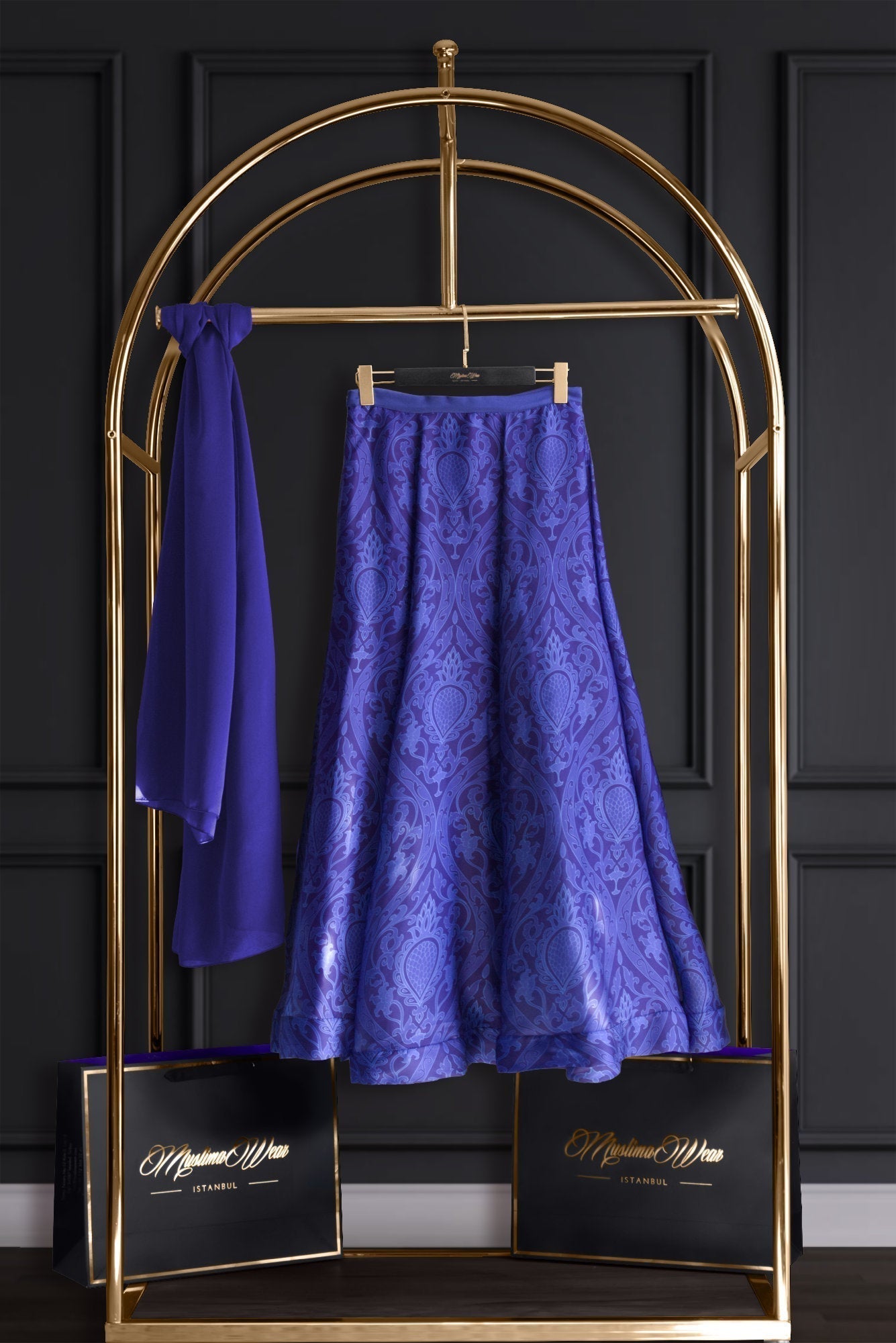 Persia Roayal Blue Silky Chiffon Skirt