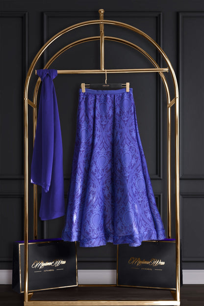 Persia Roayal Blue Silky Chiffon Skirt