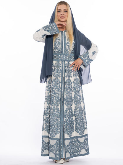 A Cream-Colored Embroidered Caftan