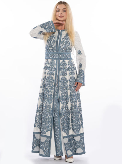 A Cream-Colored Embroidered Caftan