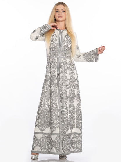 A Cream-Colored Embroidered Caftan