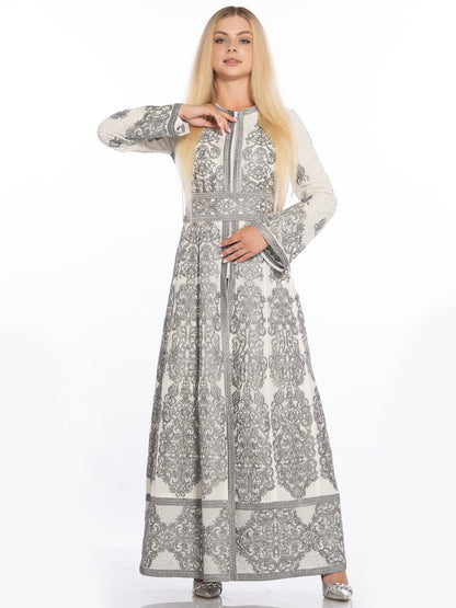 A Cream-Colored Embroidered Caftan