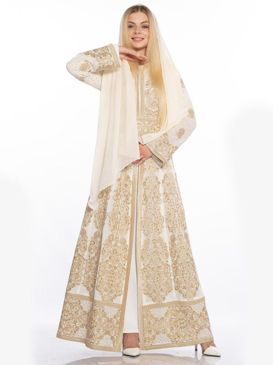 A Cream-Colored Embroidered Caftan