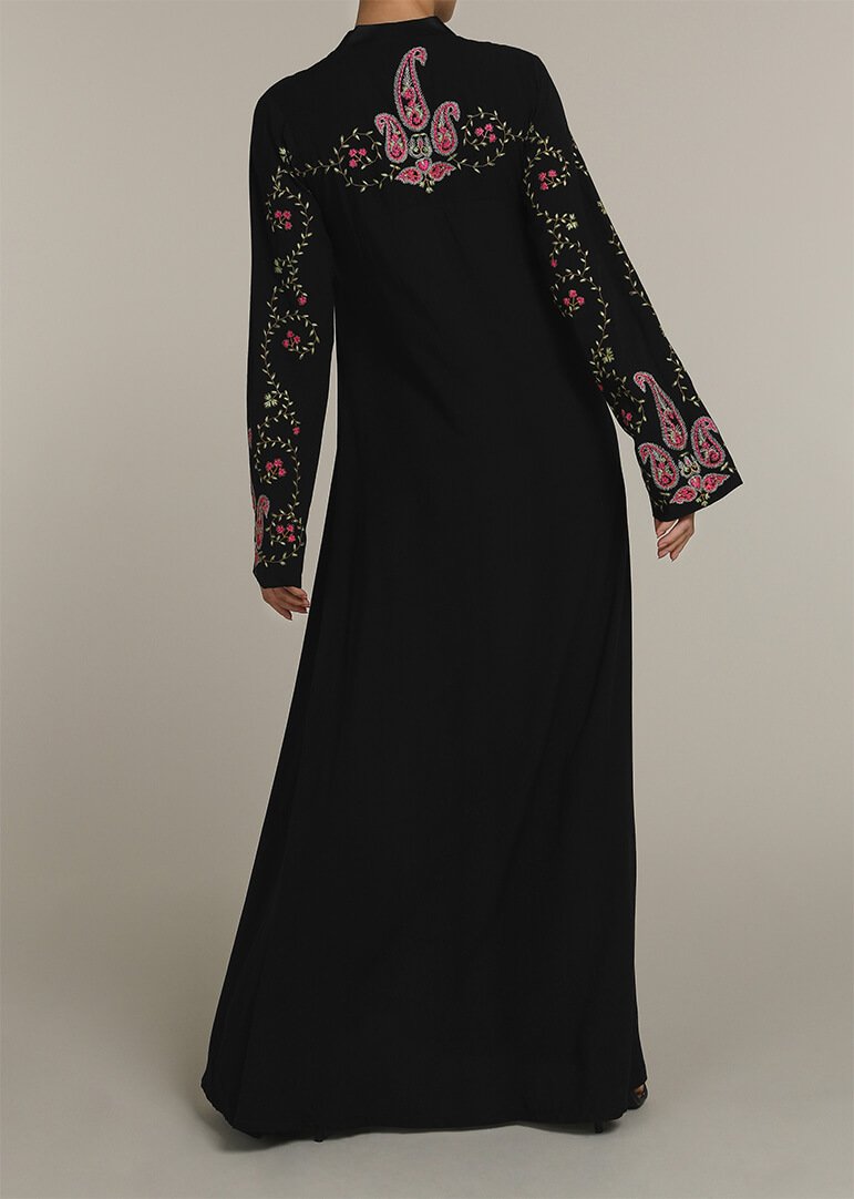Pink Paisley Abaya