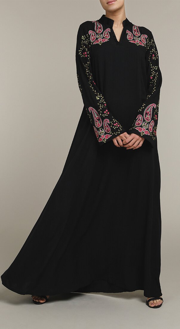 Pink Paisley Abaya
