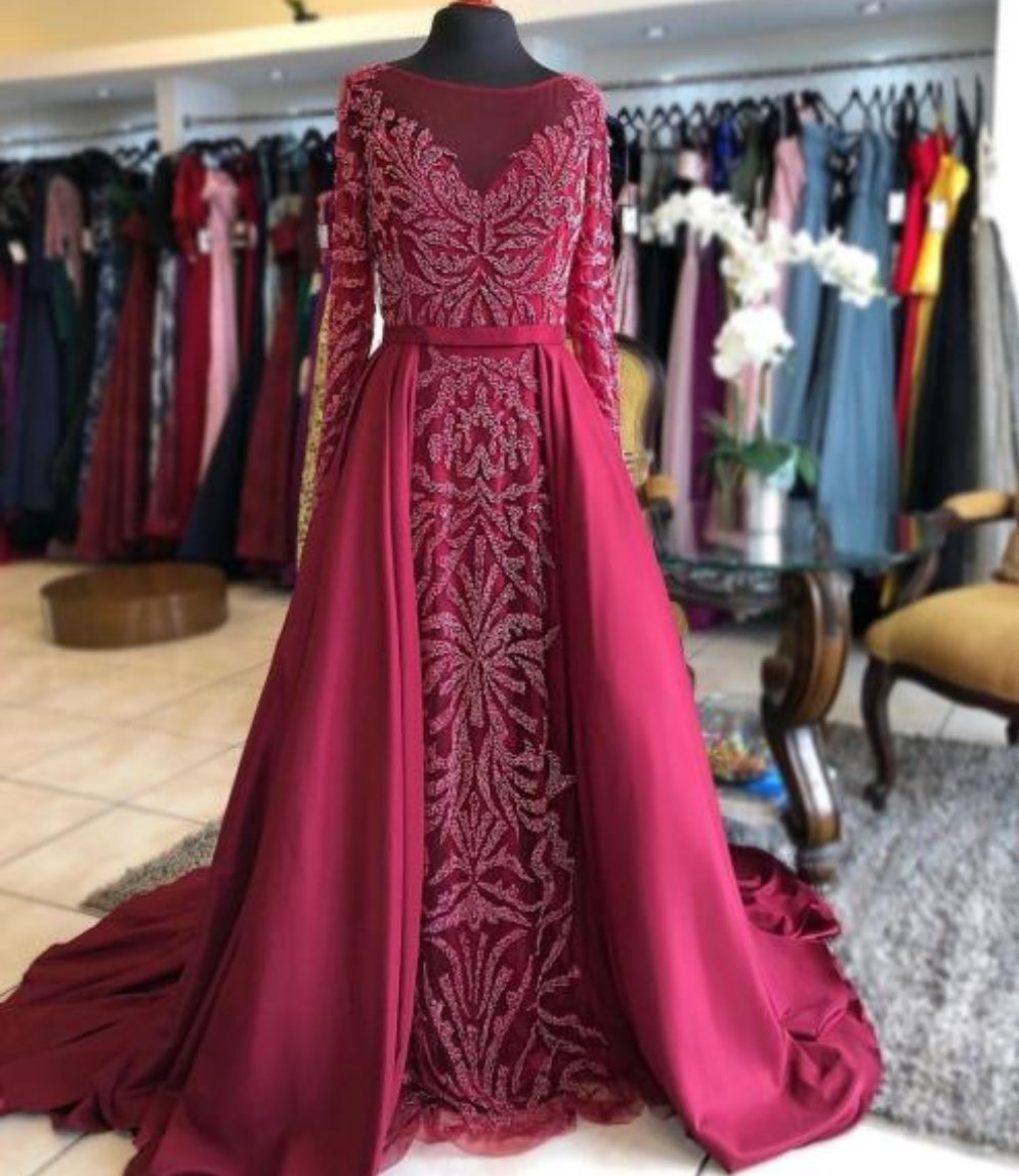 Noor-Beaded Evening Gown