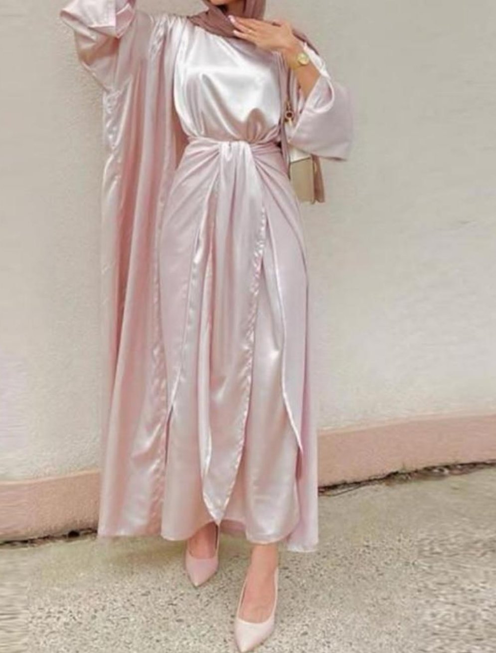 Leena Satin Abaya Set