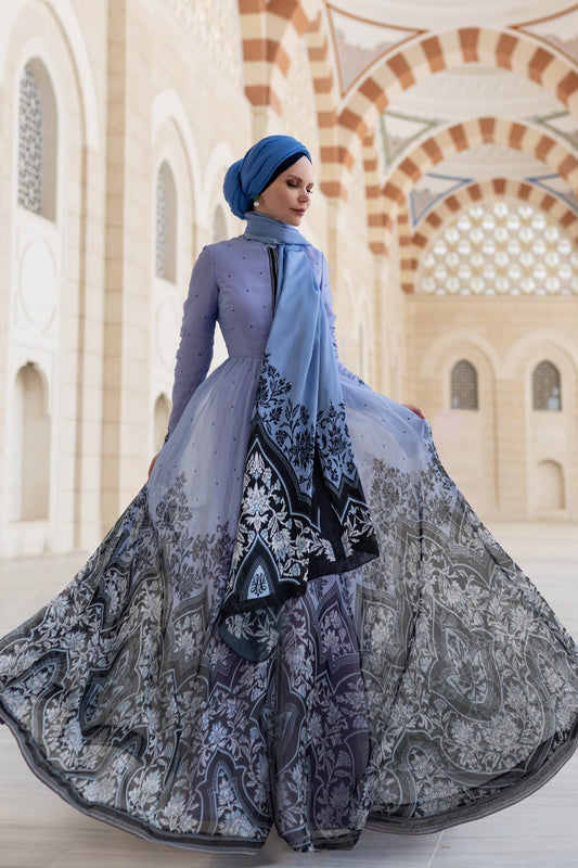 Rayyana Blue Chiffon Dress
