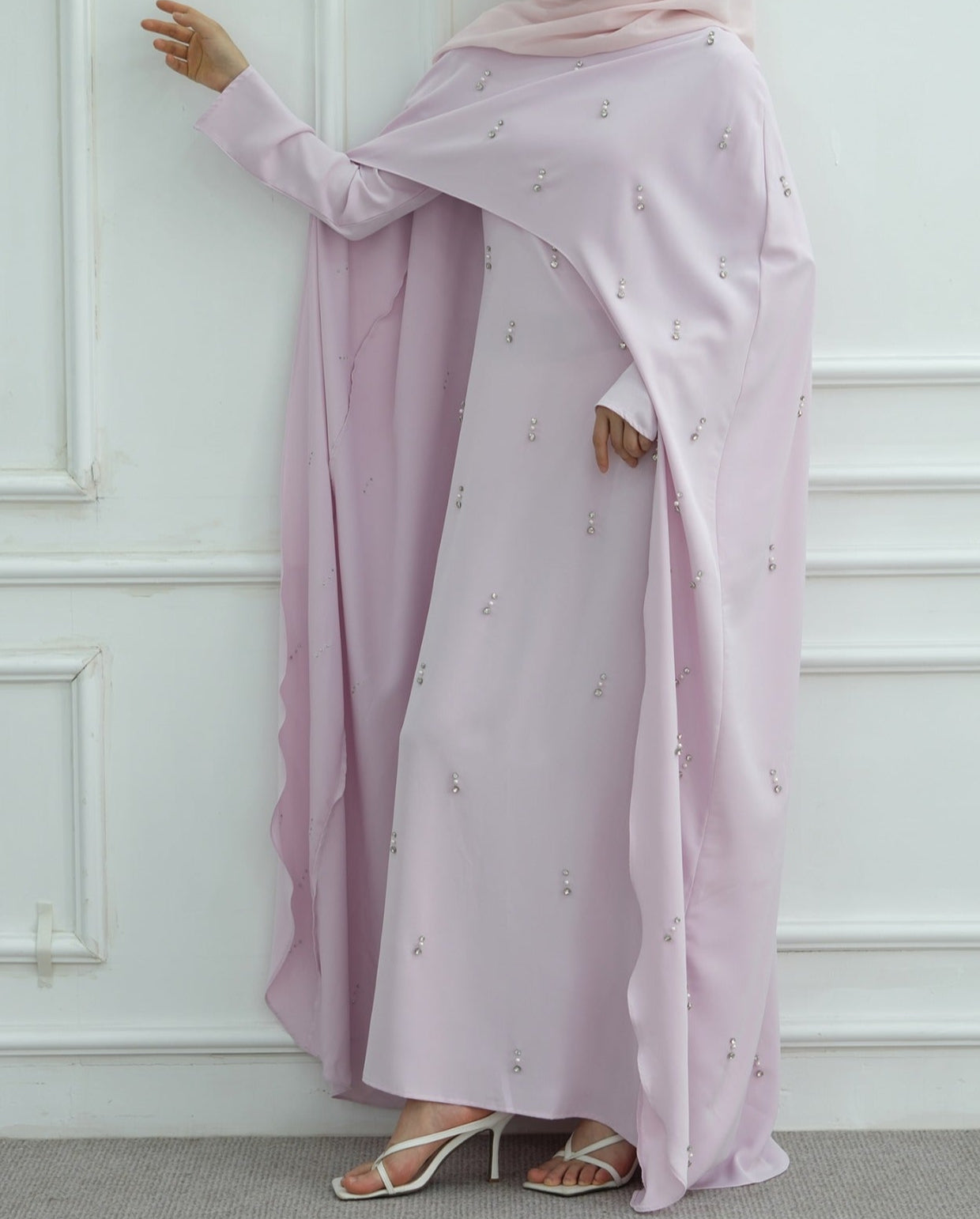Minhal Beaded Cape Dress