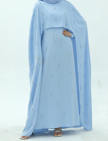 Minhal Beaded Cape Dress
