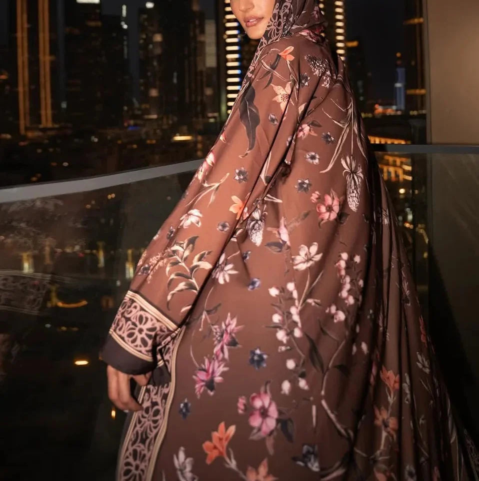 Saima Floral Abaya & Hijab