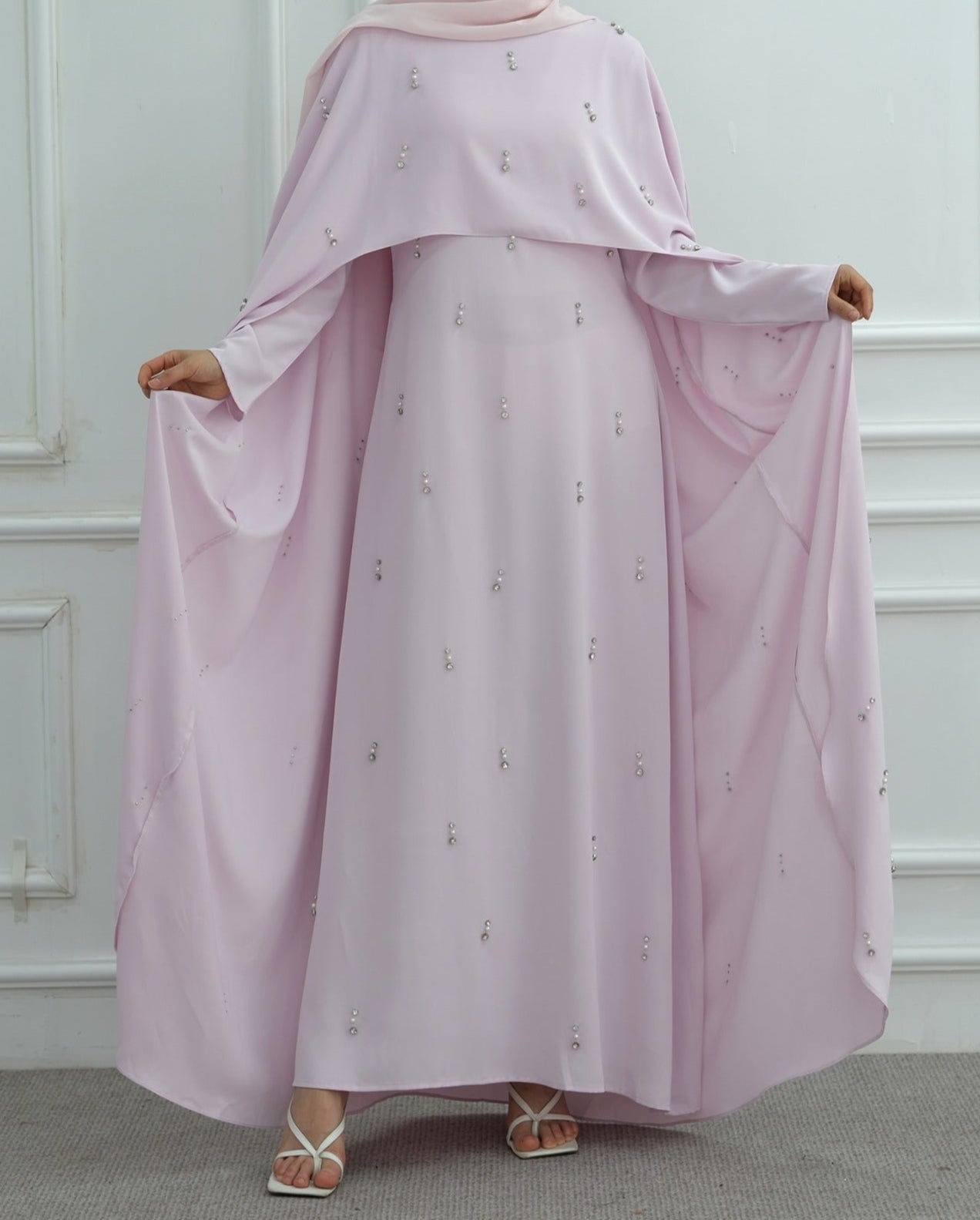 Minhal Beaded Cape Dress