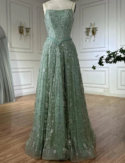 Zariya Pearl Beaded Gown