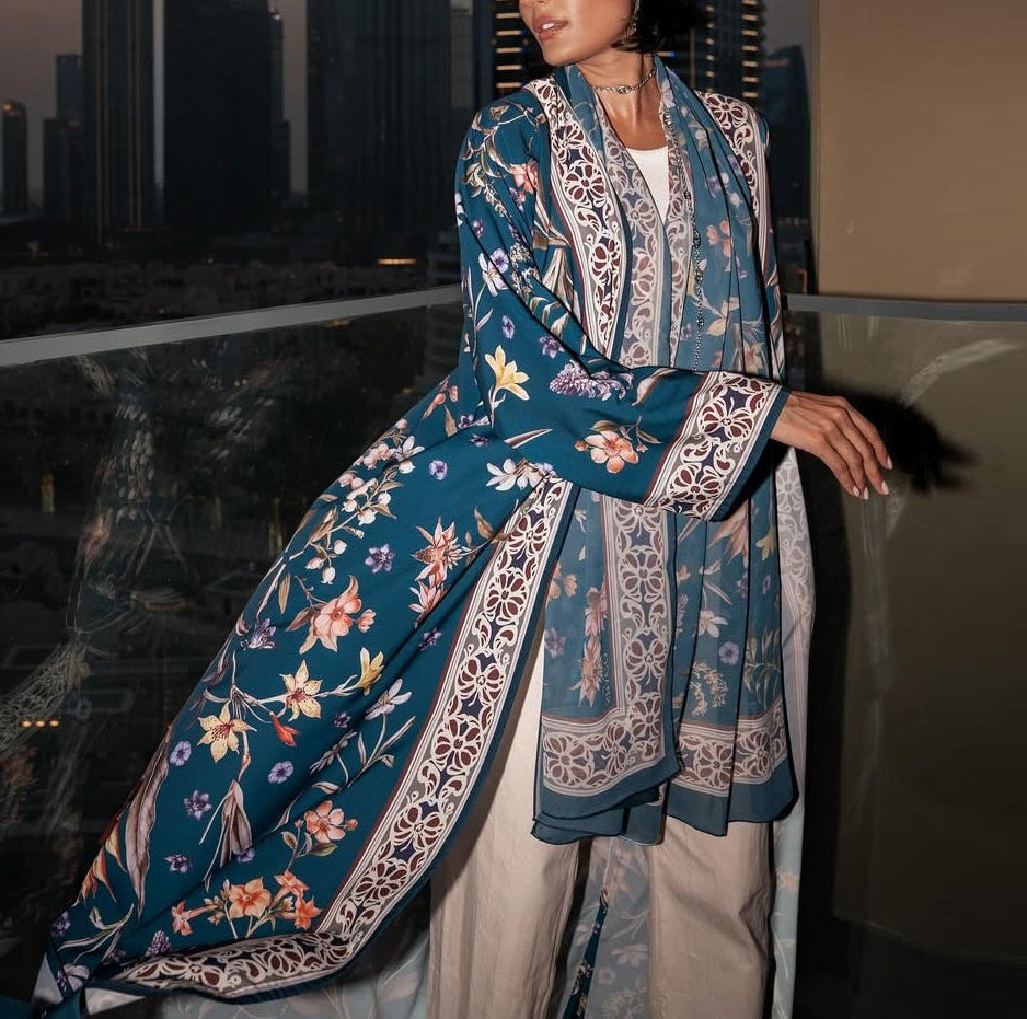 Saima Floral Abaya & Hijab