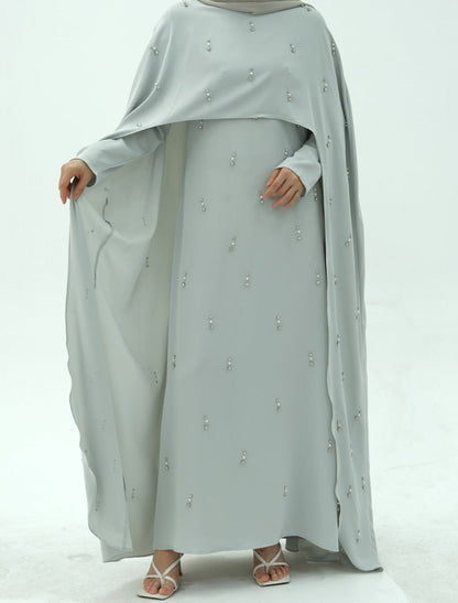 Minhal Beaded Cape Dress
