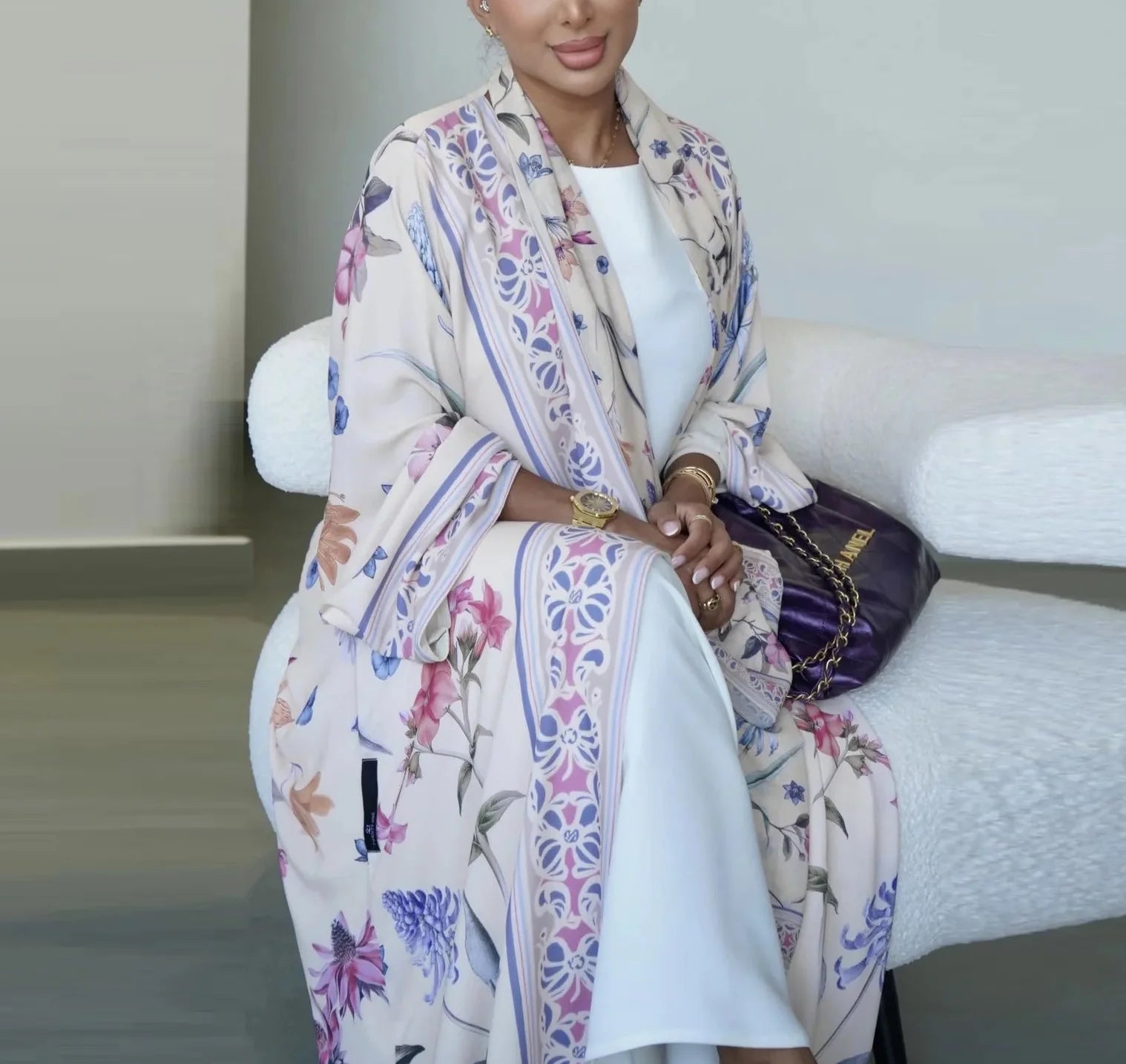 Saima Floral Abaya & Hijab