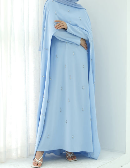 Minhal Beaded Cape Dress
