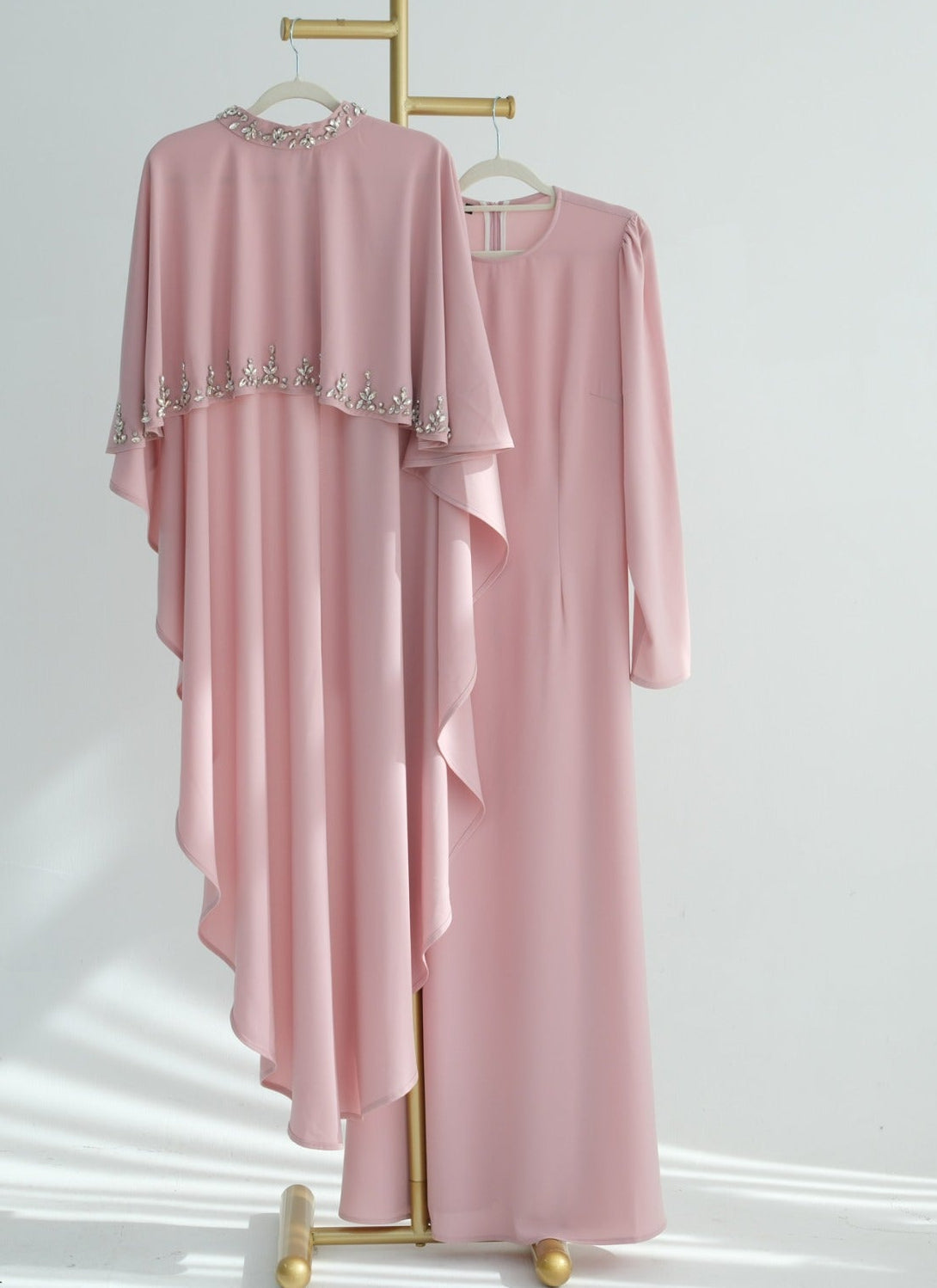 Zaibah Beaded Cape Dress