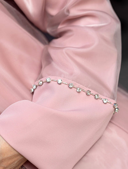 Lila Organza Abaya Set