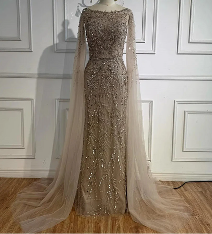 Aamira Embellished Cape Gown