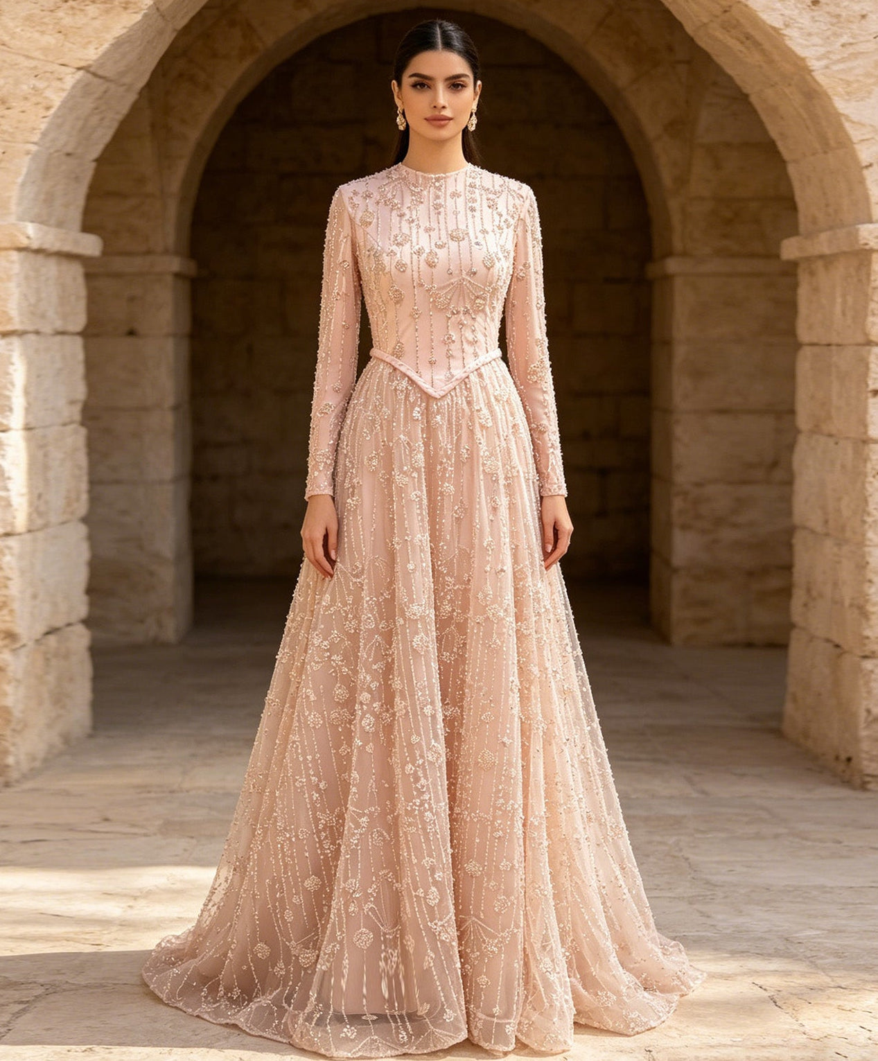 Zariya Gown With Crystal Chain