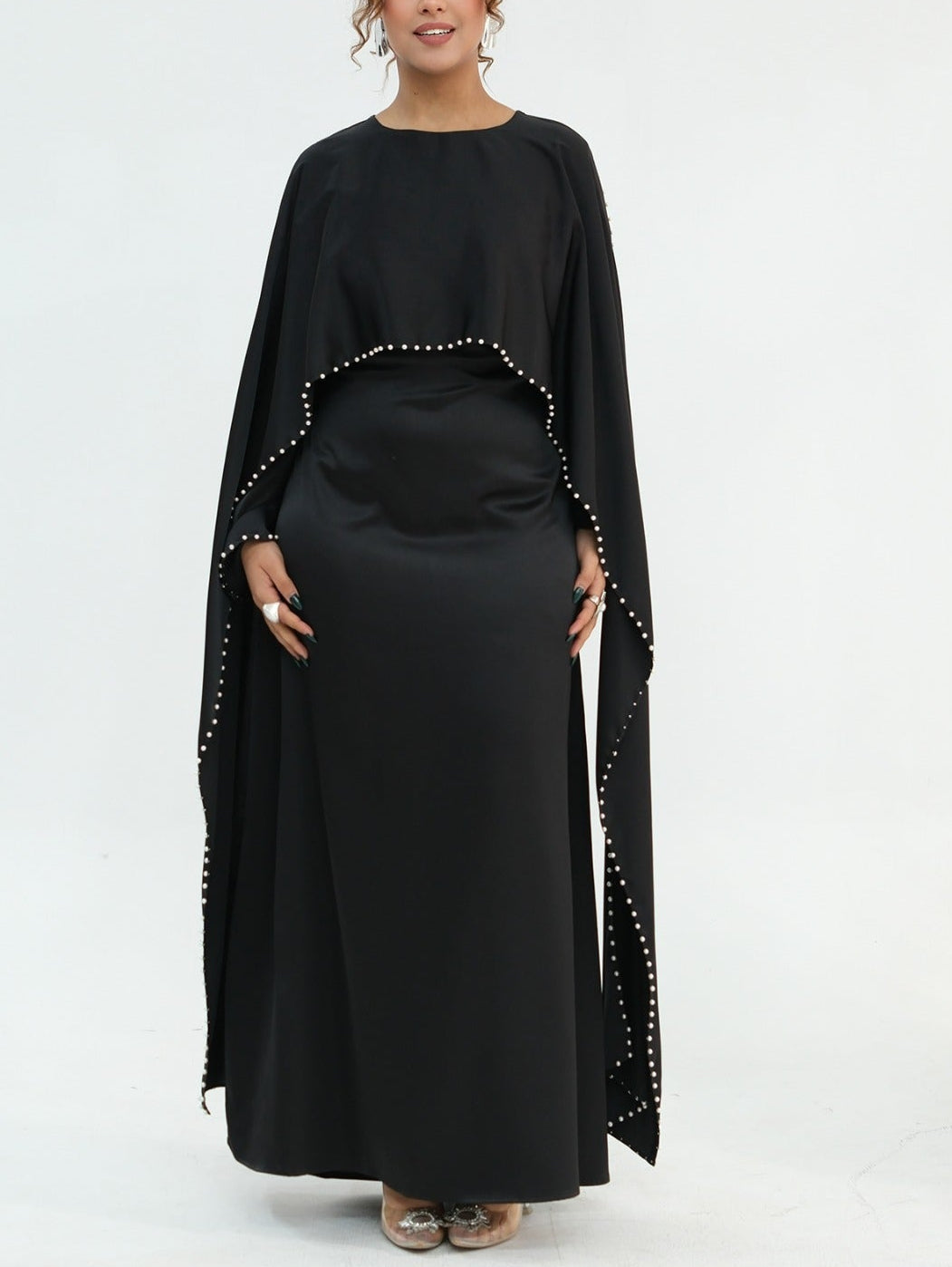 Zamina Pearl Dress- Satin Material